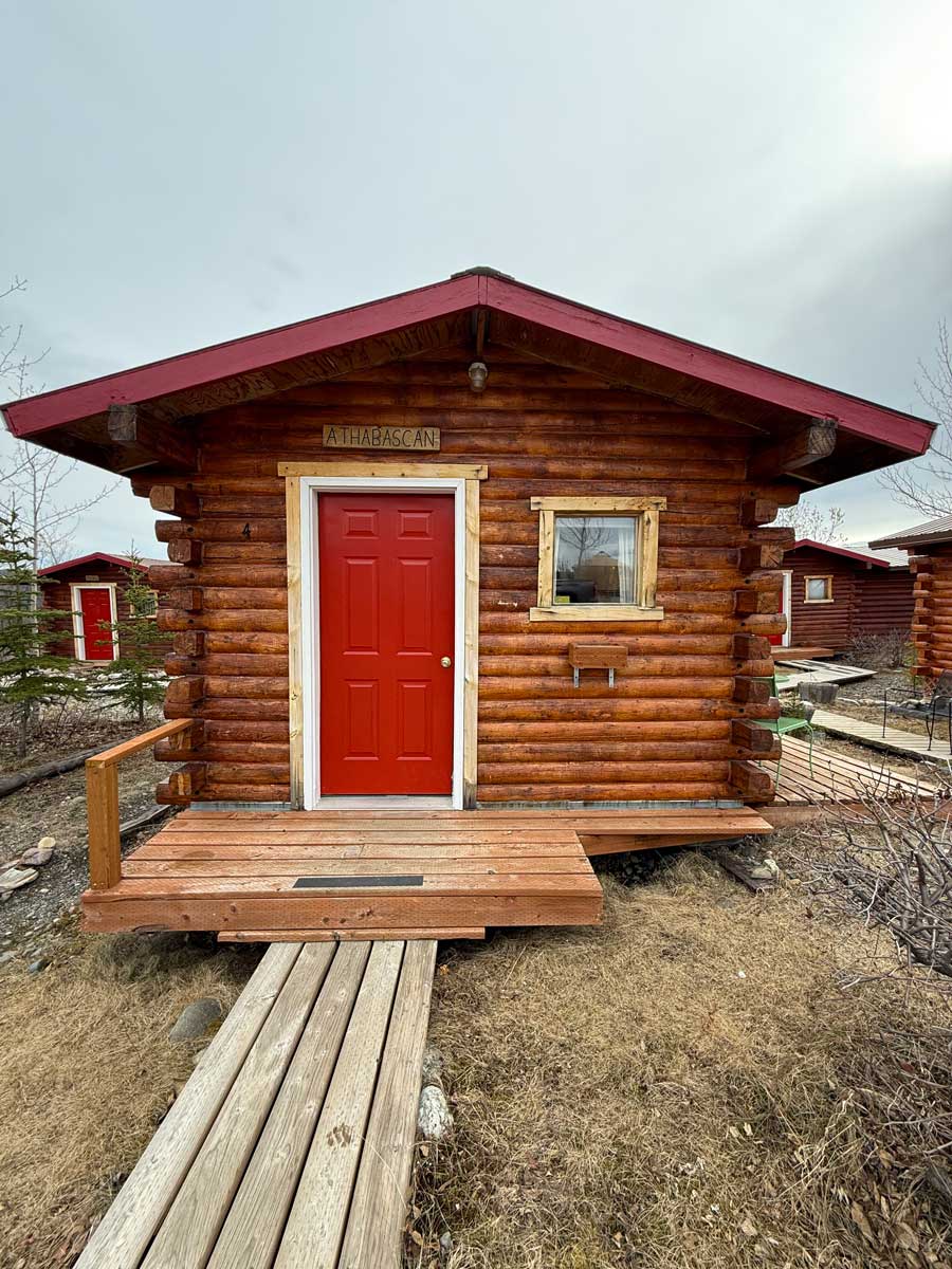 Exterior of a Standard One-Room Cabin at EarthSong Lodge & Cabins near Denali National Park