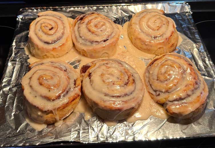 Cinnamon rolls at EarthSong Lodge & Cabins in Healy, AK