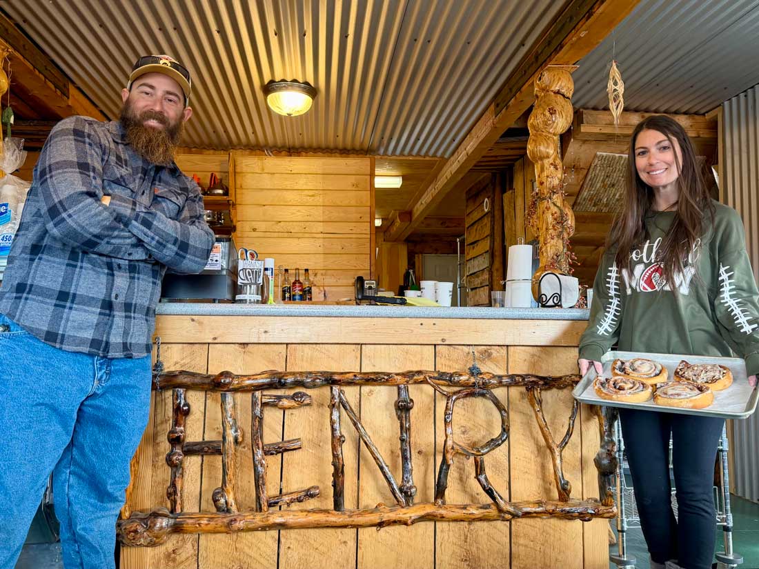 Henry's Coffeehouse interior at EarthSong Lodge & Cabins