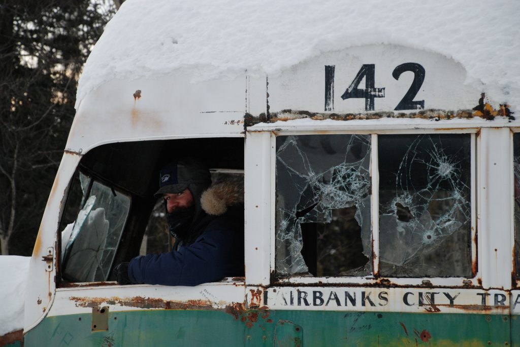 The abandoned Sushana Bus from Into the Wild along the Stampede Trail near Healy, AK