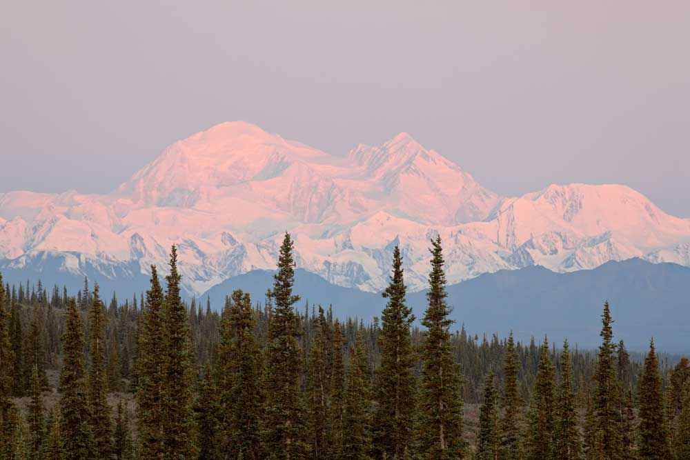 Mount McKinley mountain view near Denali cabin rentals in Healy, AK with scenic Alaska landscapes