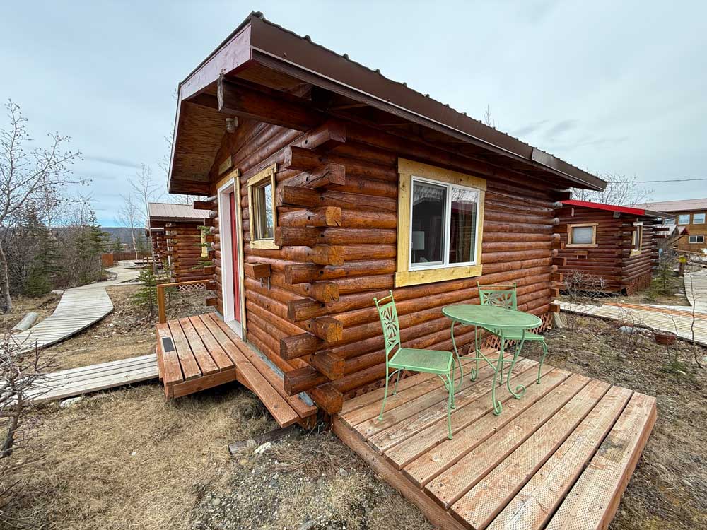 Standard cabin exterior at EarthSong Lodge & Cabins near Denali National Park